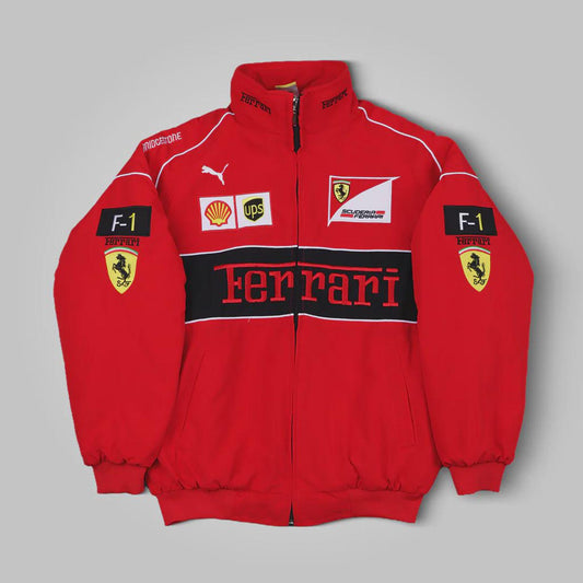 Vintage F1 Jacket Red Ferrari Bomber
